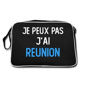 I can't I have a meeting - Retro Bag - black/white - Back