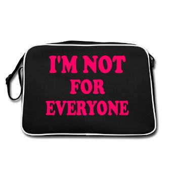 i'm not for everyone - Retro Tasche - Schwarz/Weiß - Hinten