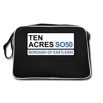 Eastleigh Ten Acres Iconic Street Sign - Retro Bag - black/white - Back