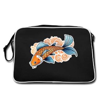 carpe koi - poisson japon - Sac Retro - noir/blanc - Dos