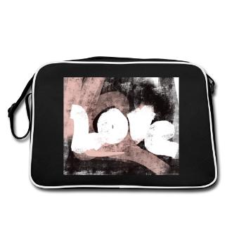 Love Love Design Abstract Modern - Retro Bag - black/white - Back