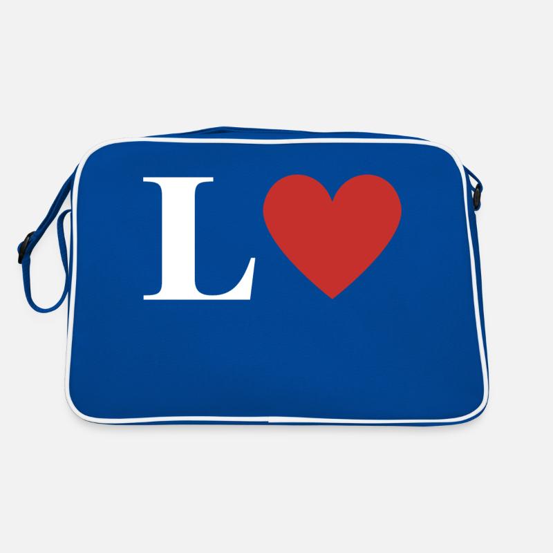 Buchstabe l rotes Herz Retro Tasche