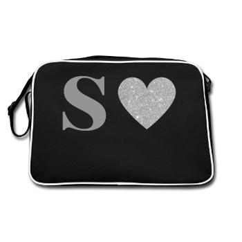 Silver Heart Letters - Retro Bag - black/white - Back
