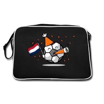Fan de football en Hollande - Sac Retro - noir/blanc - Dos