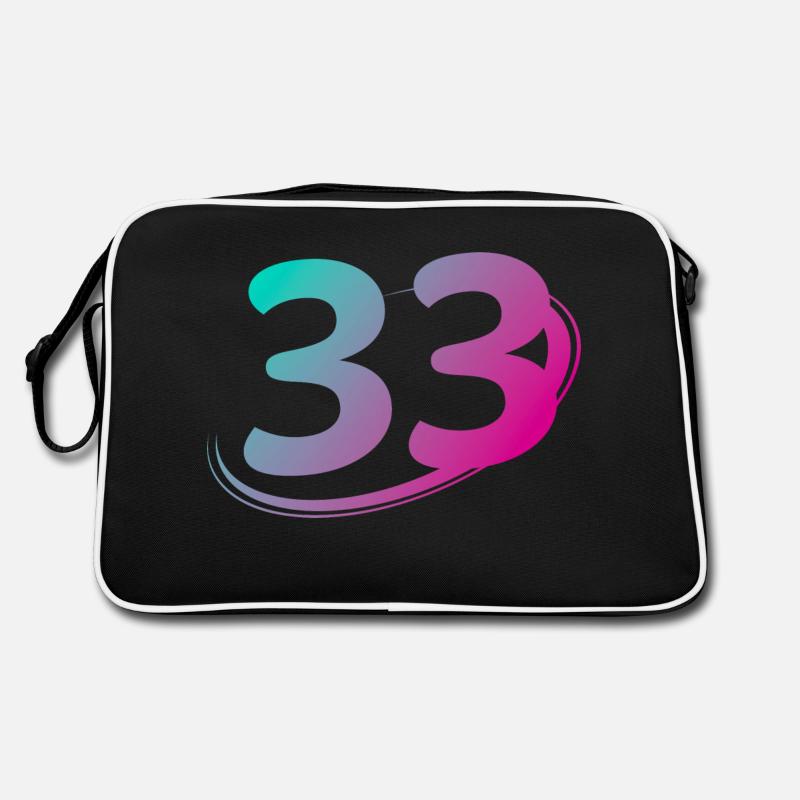 Nummer 33 mehrfarbig Retro Tasche