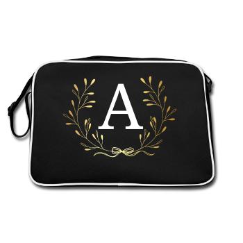 Lettre a couronne doré - Sac Retro - noir/blanc - Dos