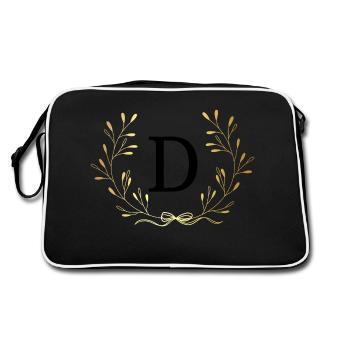 Lettre d couronne Floral doré - Sac Retro - noir/blanc - Dos