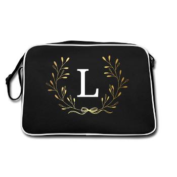 Lettre l couronne Floral doré - Sac Retro - noir/blanc - Dos