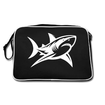 Le requin des profondeurs rencontre le tatouage Sharp et élégant - Sac Retro - noir/blanc - Dos