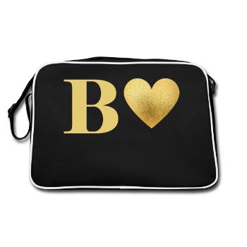 Lettre b cœur doré - Sac Retro - noir/blanc - Dos