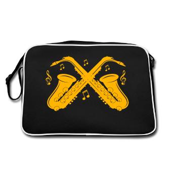 Sax saxophone saxophone - Retro Bag - black/white - Back