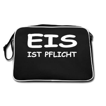 Eis - Retro Tasche - Schwarz/Weiß - Hinten