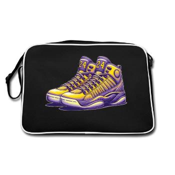 Basketballspieler - Retro Tasche - Schwarz/Weiß - Hinten