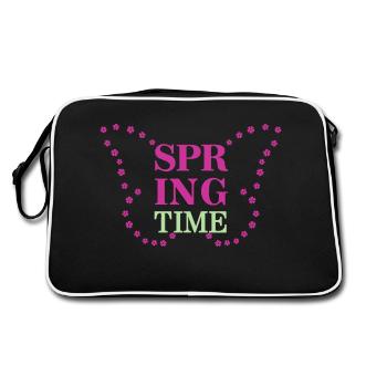 Spring Time - Spring is here! - Retro Bag - black/white - Back