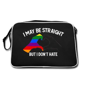 I May Be Straight But I Dont Hate Support LGBT - Retro Bag - black/white - Back