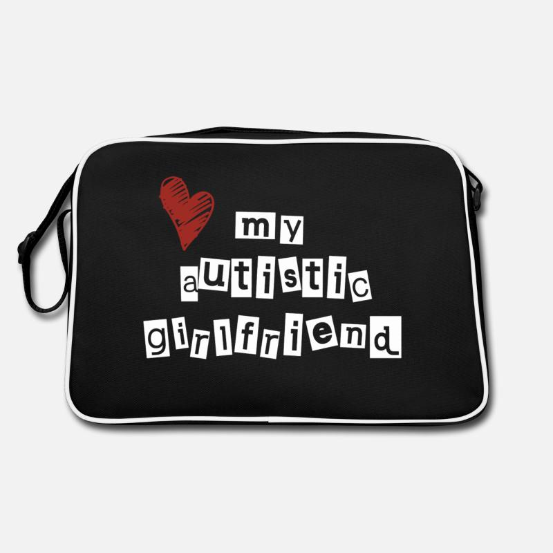 Love my autistic girlfriend Retro Bag
