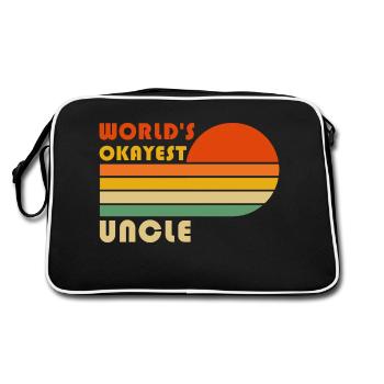 World's Okayest Uncle Funny Retro Vintage - Retro Bag - black/white - Back