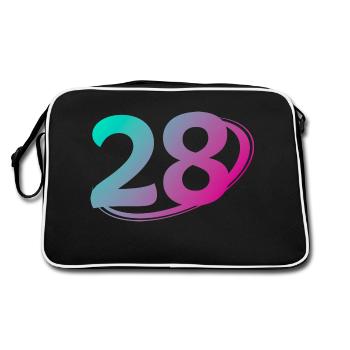 Number 28 multicolor - Retro Bag - black/white - Back