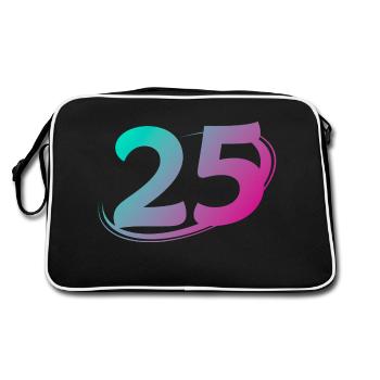 Number 25 multicolor - Retro Bag - black/white - Back