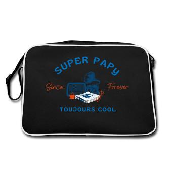 Super papy toujours cool - idée cadeau papy - Sac Retro - noir/blanc - Dos