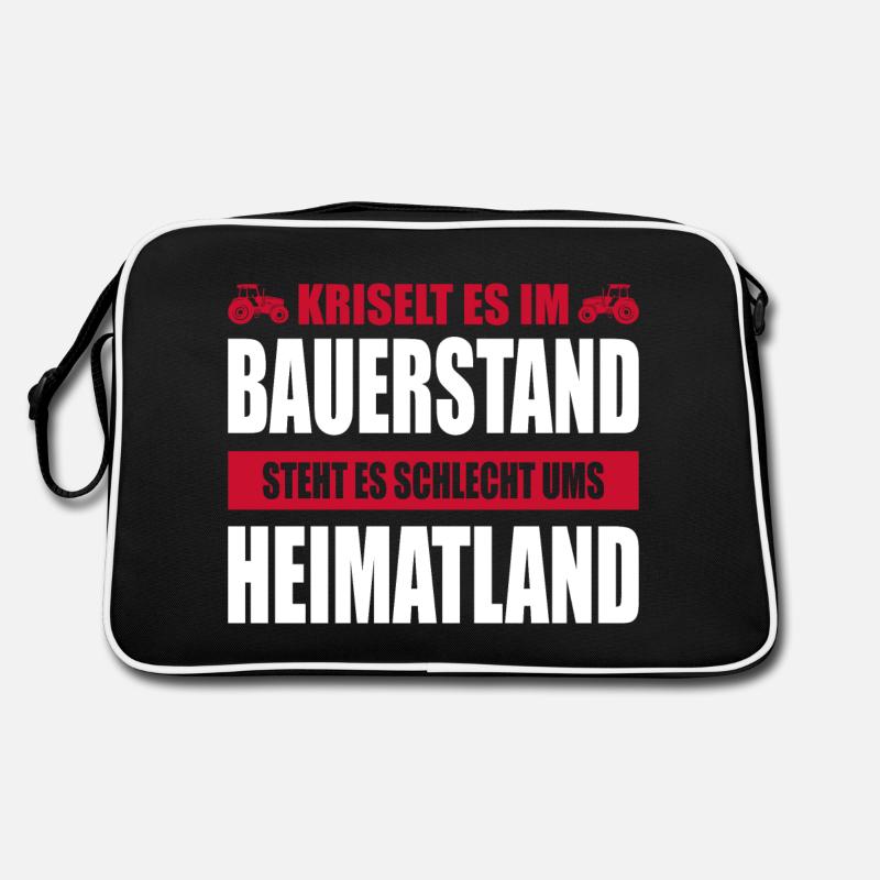 Österreich Bauernprotest Bauerndemo Landwirt Demo - Retro Tasche - Schwarz/Weiß