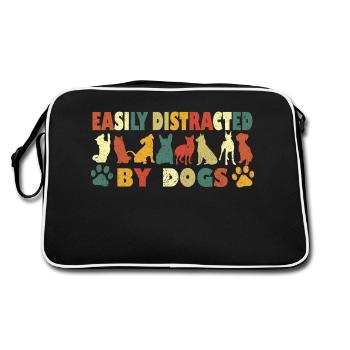 Easily Distracted By Dogs - Retro Bag - black/white - Back