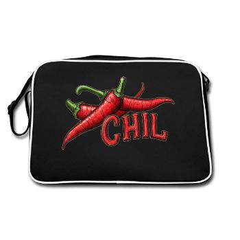 Chil, relax, - Retro Tasche - Schwarz/Weiß - Hinten