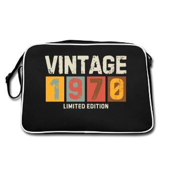 Vintage 1970 Limited Edition Classic birthday gift - Retro Bag - black/white - Back