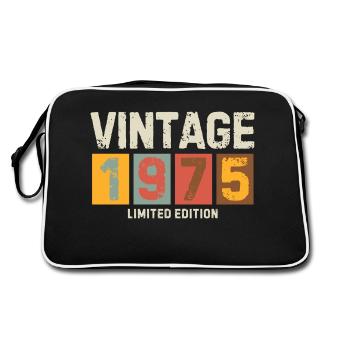 Vintage 1975 Limited Edition Classic birthday gift - Retro Bag - black/white - Back