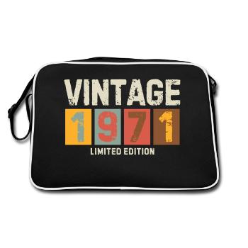 Vintage 1971 Limited Edition Classic birthday gift - Retro Bag - black/white - Back