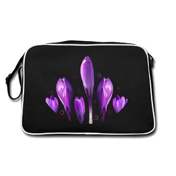 Crocuses Spring Spring Beginning - Retro Bag - black/white - Back