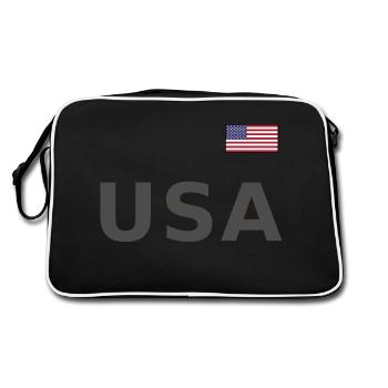 ÉQUIPE Bannière du drapeau américain des États-Unis sur la police - Sac Retro - noir/blanc - Dos