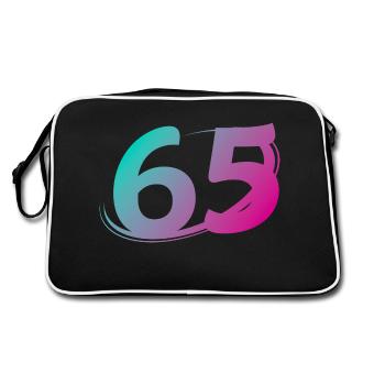 Number 65 multicolor - Retro Bag - black/white - Back