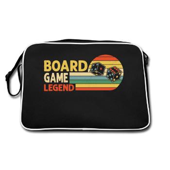 Board Game Legend Nerd Gamer Tabletop Player - Retro Tasche - Schwarz/Weiß - Hinten