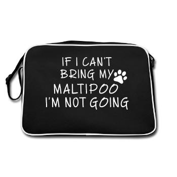 Maltipoo Dog Gifts Maltipoo Maman Chemise Maltipoo Papa - Sac Retro - noir/blanc - Dos