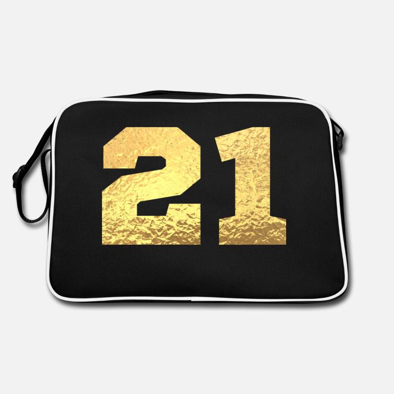 Numéro 21 paillettes doré - 21e anniversaire Sac Retro