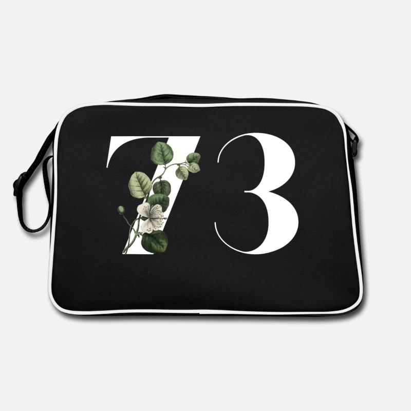 Nummer 73 Blumengrün - 73. Blumengeburtstag Retro Tasche
