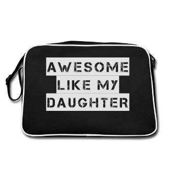 GÉNIALE COMME MA FILLE – Fête des Mères – Fête des Pères - Sac Retro - noir/blanc - Dos