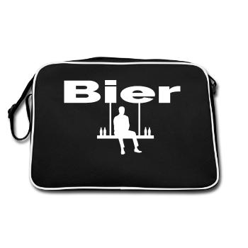 Bier - Retro Tasche - Schwarz/Weiß - Hinten