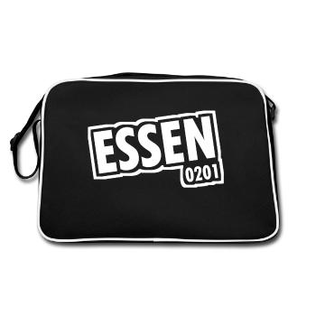 Essen - 0201 - Area Code - Slogan - Retro Bag - black/white - Back