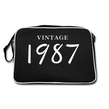 Jahrgang 1987 - Jubiläums-Geschenkidee - Retro Tasche - Schwarz/Weiß - Hinten