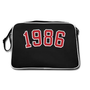 Année de naissance sport 1986 - Sac Retro - noir/blanc - Dos