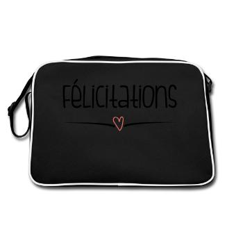 BRAVO. FELICITATIONS. NAISSANCE. ANNIVERSAIRE. BAC - Sac Retro - noir/blanc - Dos