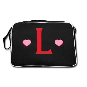 Lettre l cœurs rouges - Sac Retro - noir/blanc - Dos
