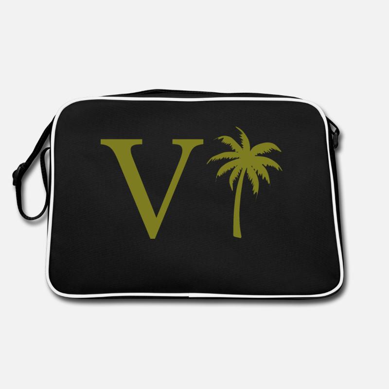 Lettre v vert Palm Sac Retro