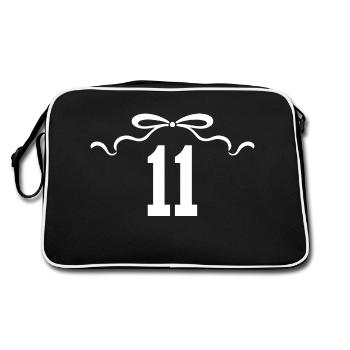 Number 11 Knot - 11th Anniversary - Retro Bag - black/white - Back