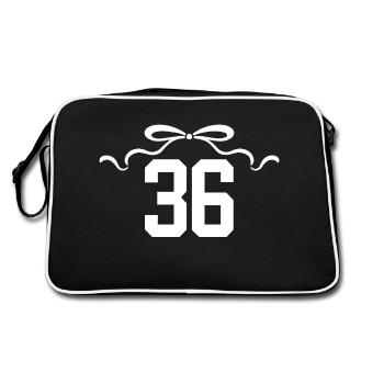 Number 36 Knot - 36th Anniversary - Retro Bag - black/white - Back