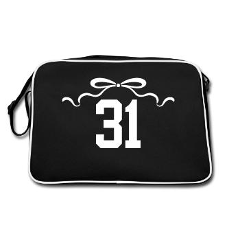 Nummer 31 Knoten - 31. Jahrestag - Retro Tasche - Schwarz/Weiß - Hinten