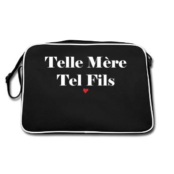 Wie die Mutter, so der Sohn. Mutter-Sohn-Geschenk - Retro Tasche - Schwarz/Weiß - Hinten