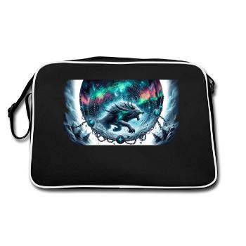 Loup nordique Fenrir dans Fantasy Wilds - Sac Retro - noir/blanc - Dos